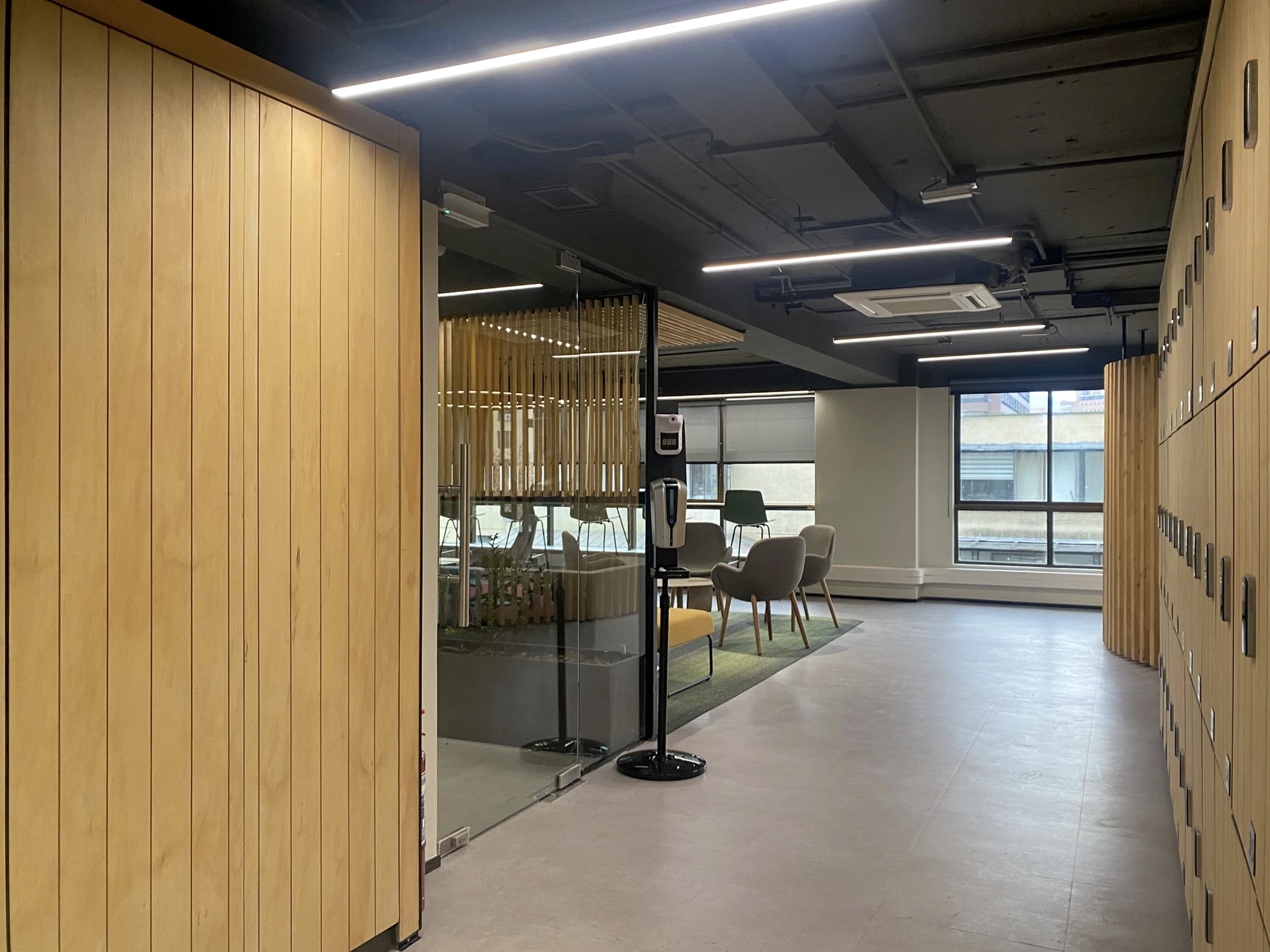 Circulation beside the work areas
