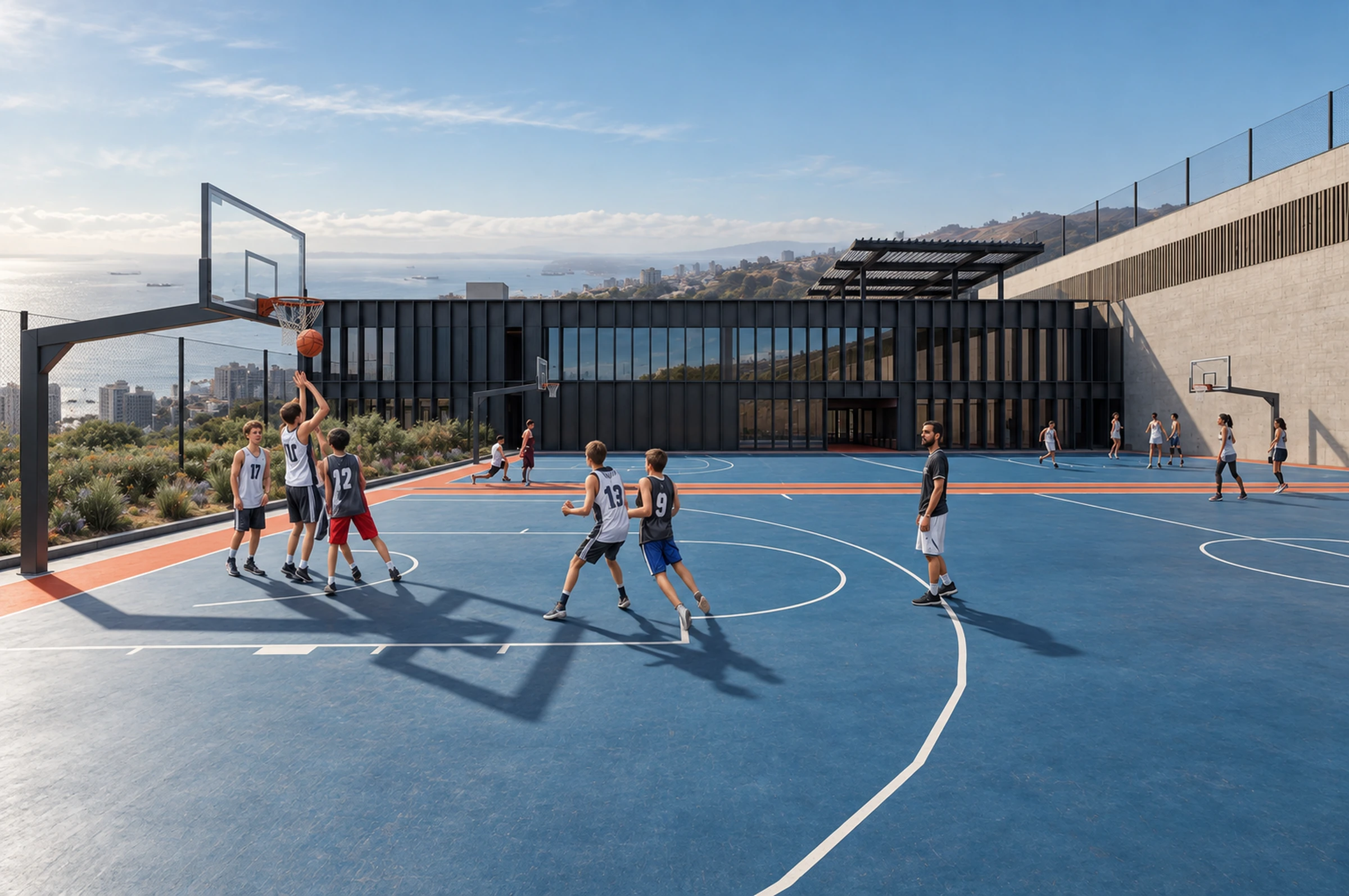 Canchas proyectadas en cubierta